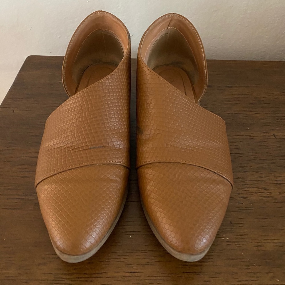Brown flat booties size 8